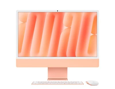 Apple iMac 24-Inch•8-Core•16GB RAM•256GB+4TB SSD Stand•Windows 11•Office•Orange - Image 1 of 4