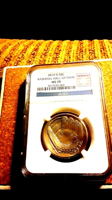 Pristine, MS 70 2014 D Baseball Hall of Fame 50 Cent Commemorative (Value $100 ) - Image 1 of 2