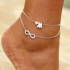 2 Layers A-Z Letter Initial Anklets Bracelet Chain Women Charm Beach Jewelry Hot