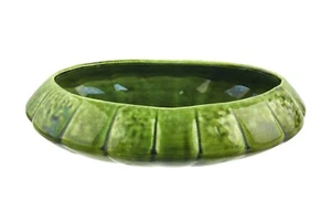Vintage USA Pottery 1002 Green Drip Glazed Oval Ceramic Planter 11.5 x 6.5" - Picture 1 of 6