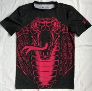 Under Armour Cobra Snake SS t-shirt Fitted HeatGear Black Red Boys Fitted YXL - Picture 1 of 10
