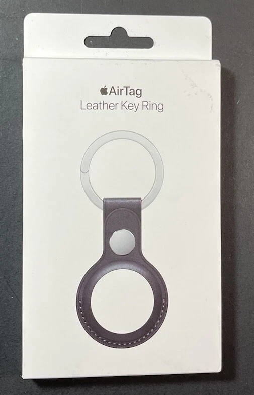 Official Apple AirTag Leather Key Ring [ Midnight ] NEW - Image 1 of 4
