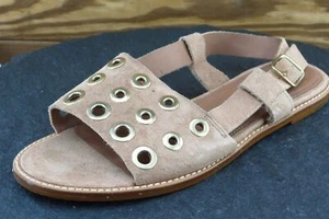 J. Crew Sz 6 M Brown Slingback Leather Women Sandals E7663 - Picture 1 of 7