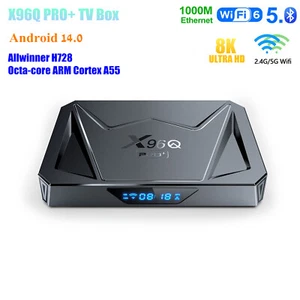 X96Q PRO+ TV Box Android 14 4G 32G/64G 4K 60fps WiFi6 1000M USB3.0 Media Player - Picture 1 of 26