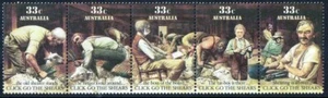 1986 Australia Click Go The Shears Strip Of 5 Mint Never Hinged - Bild 1 von 1