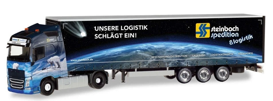 HERPA - VOLVO FH GL XL 4x2 con rimorchio 3 Assi STEINBACH Logistik - 1/87 - H... - Immagine 1 di 1