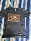 Def Leppard womans T shirt with cutouts on front dark Grey large