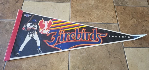 Vintage PHOENIX FIREBIRDS Minor League AAA Baseball Pennant 30” 1993 paint spots Cover