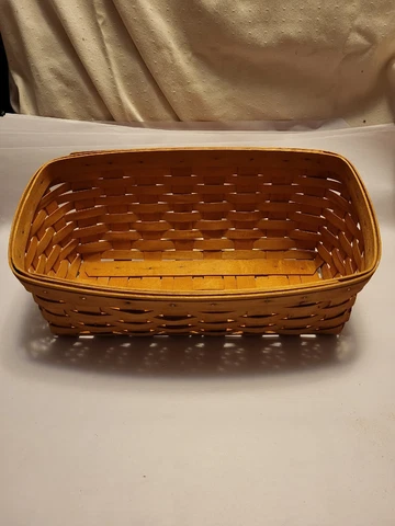 VINTAGE LONGABERGER FORWARD SLANTED STORAGE BASKET/BIN 14"L 8"W, 2000 Cover