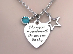 Collar I Love You More than all the Stars in the Sky, regalo de joyería para hija - Imagen 1 de 6