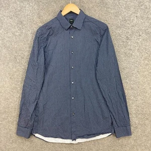 Hugo Boss Shirt Mens 40 Slim Fit Blue Long Sleeve Button Up Business Collar 2223 - Picture 1 of 11