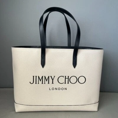 NWT Jimmy Choo Shoulder Bag New Printed Logo Canvas Tote - Image 1 of 4