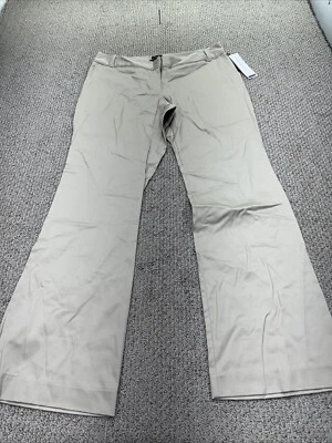 Внимание хаки бежевый женщин платье брюки размер 12 современный крой плоский передний - Изображение 1 из 4