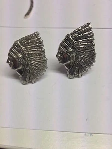 Gemelli in peltro inglese fine capo indiano PP-W05 - Foto 1 di 1