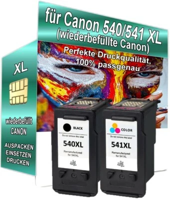 2 cartucce XL per Canon CL541 Pixma MX 455 MX 475 MX 515 MX 524 MX 525 PG 540 XL - Immagine 1 di 4