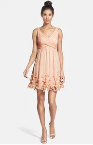 NWOT blush Jenny Yoo  Crinkled Silk Chiffon Dress  size 6 - Picture 1 of 2