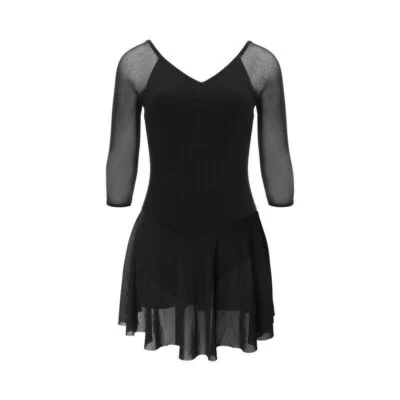 Donna Balletto Danza Abbigliamento Body Body Rete Gonna Ginnastica Pratica Top - Immagine 1 di 4