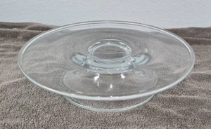 13" Round KROSNO Poland, Handmade Clear Pedestal Cake Stand - Picture 1 of 6