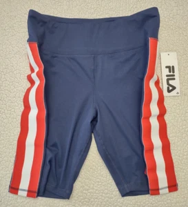 NWT Fila blue red white Half Time bike shorts athletic biking womens size Large - Picture 1 of 6