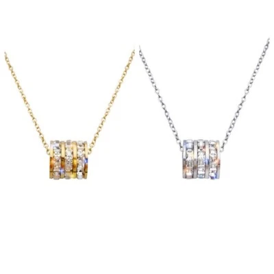 925 Placcato Argento Strato Colorato Love Coppia Goccia Catena Lunga Perlina - Immagine 1 di 3