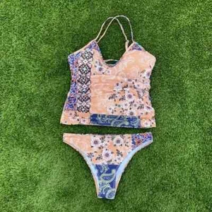 Classy Bikini Set Floral paisley Design Ladies Size L - Picture 1 of 7