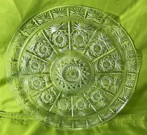 Lotto 10 piatti 16" plastica trasparente cristallo stella design catering biscottiera - Foto 1 di 6