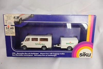 Rare Vintage Siku Mercedes-Benz 208 Airport Bus Holiday Inn 1918 White Germany - Image 1 of 2