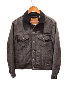 Levis Big E Mens Small Wool Blend Trucker Vintage Jacket Gray Herringbone Tweed - Picture 1 of 7