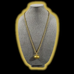 Fußball Halskette 32" goldfarben 1,5 breit Fußball ☆ Neuware - Bild 1 von 3