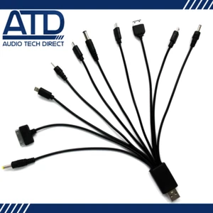 10 in 1 Universal USB Charger Cable For Mobile Phones iPhone Mp3 Nokia Samsung - Picture 1 of 12