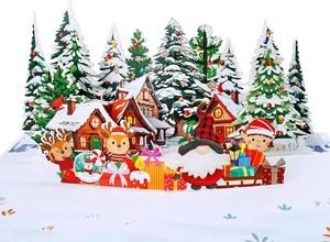 CUTPOPUP Weihnachtskarte Pop Up, 3D Frohe Weihnachten, Neujahr, Weihnachtsgeschenk Gruß C - Bild 1 von 7