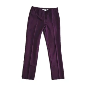 Lena Gabrielle Pull On Knit Pants Women's 8 Plum Straight Stretch Tummy Control - Picture 1 of 14