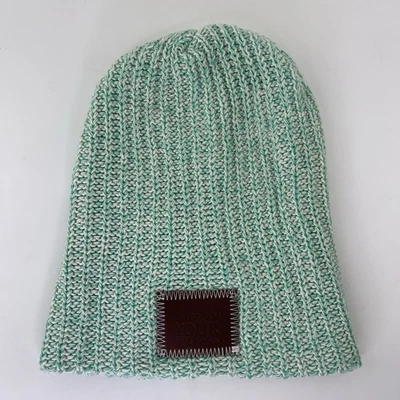 Love Your Melón Gorro Tejido Verde y Blanco Moteado Sombrero Slouch Para Mujer De Gran Tamaño Foto 1 de 4