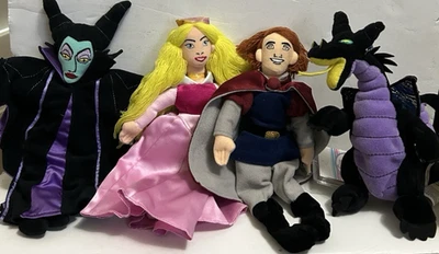 ¡De colección! Peluches bolsa de frijoles de la Bella Durmiente de Disney Store - Lote de 4 - Nuevos con etiquetas Foto 1 de 3