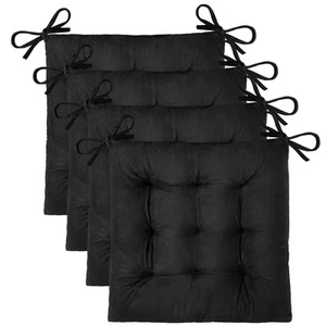 Pack Chair Cushions for Dining Chairs Soft Seat Cushions for Kitchen 4 Black - Picture 1 of 6