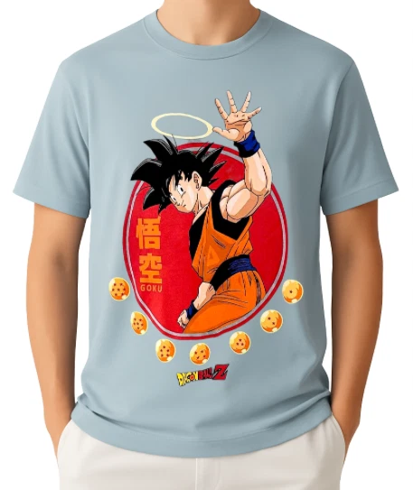 NUEVA Camiseta Dragon Ball Z Goku 2XL Azul Claro Gris 🔥 Foto 1 de 1