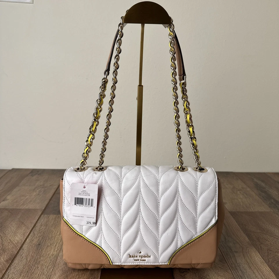 Kate Spade Briar Lane Quilted Emelyn Shoulder Crossbody Bag Colorblock White NWT - Image 1 of 4