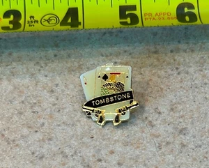 TOMBSTONE ARIZONA Playing Cards -- Vintage Pinback -- 1" - Picture 1 of 2