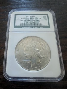 1923-S Peace Dollar Prestige Set Binion Collection - NGC #402 of 978 - Bild 1 von 3