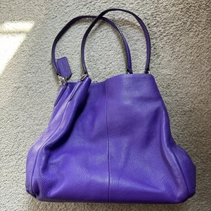 Lila Coach Leder Phoebe Tasche - Bild 1 von 7