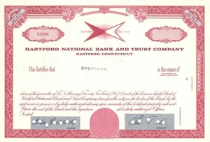 Hartford National Bank and Trust Co. - Esemplare Certificato Stock - Esemplare Sto - Foto 1 di 1
