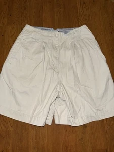 Vintage ATDenim Ann Taylor 90s Chino Walking Shorts Khaki Weiß Gr. 4 LESEN - Bild 1 von 6