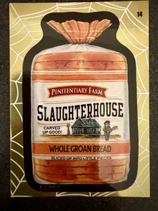 2025 Topps HALLOWEEN Wacky Packages Gold Foil Web #14 SLAUGHTERHOUSE 15/25 - Picture 1 of 2