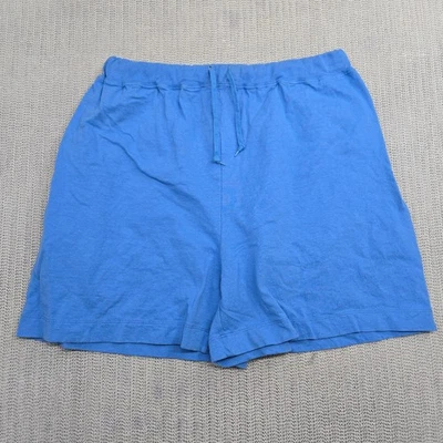 Шорты потовые женские Hanes Her Way большие синие на шнурке без застежек с высоким подъемом - Изображение 1 из 4