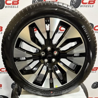 "Ruedas y neumáticos de despegue negros brillantes mecanizados OEM Ford Explorer 21""" Foto 1 de 4