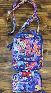 Vera Bradley Ret. Impressionista Schulter Hipster Umhängetasche/Geldbörse Lila - Bild 1 von 10