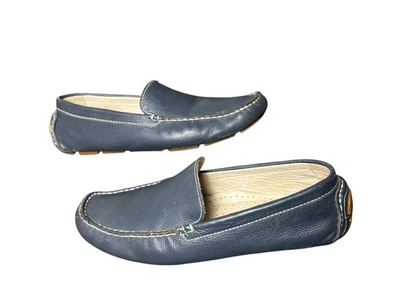 Bacco Bucci Devers Moccasins Shoes Men Size 9 Casual Slip On Blue Leather Brazil - Image 1 of 4