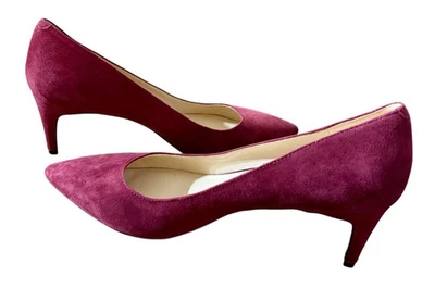  Женские туфли-лодочки на котятином каблуке Nine West Eniola — ягодная замша, размер 11 М - Изображение 1 из 4