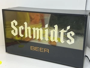 Vintage Schmidt Bier Schild Licht funktioniert siehe Video Farbwechsel Bar ManCave - Bild 1 von 8