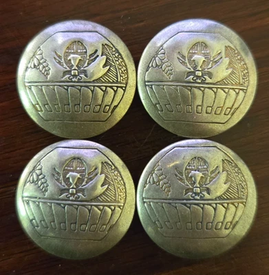 4 Native American Southwest style Button Covers Beetle and Feathers Symbol - Image 1 of 3